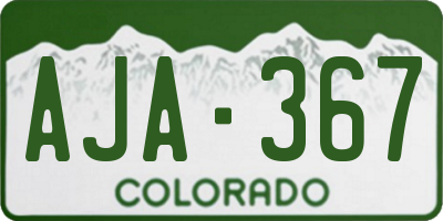 CO license plate AJA367