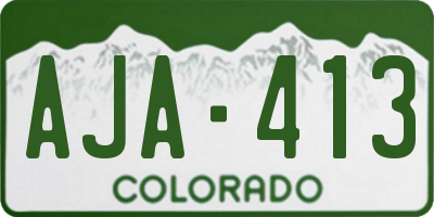 CO license plate AJA413
