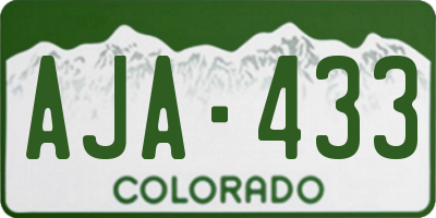 CO license plate AJA433