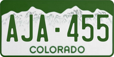 CO license plate AJA455