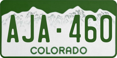CO license plate AJA460