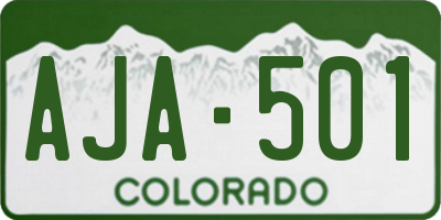 CO license plate AJA501