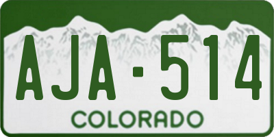 CO license plate AJA514