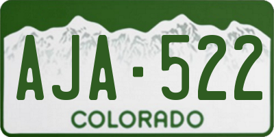 CO license plate AJA522