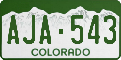 CO license plate AJA543