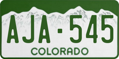 CO license plate AJA545