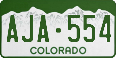 CO license plate AJA554