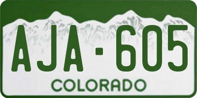 CO license plate AJA605