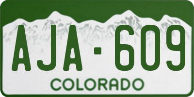 CO license plate AJA609