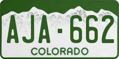 CO license plate AJA662