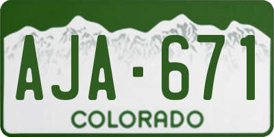 CO license plate AJA671
