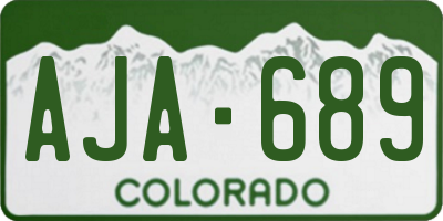 CO license plate AJA689