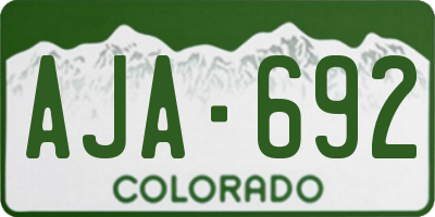 CO license plate AJA692