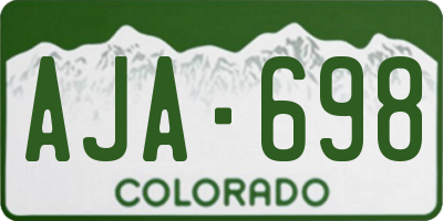 CO license plate AJA698