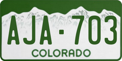 CO license plate AJA703