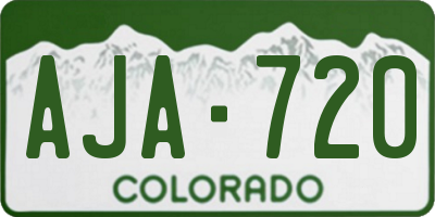CO license plate AJA720