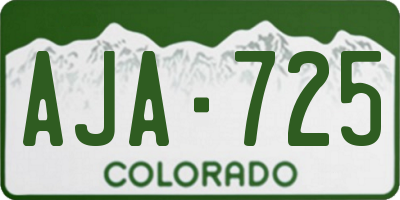 CO license plate AJA725