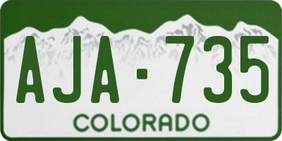 CO license plate AJA735