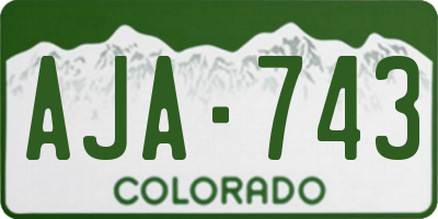 CO license plate AJA743