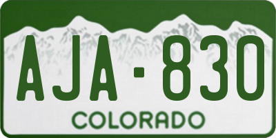 CO license plate AJA830