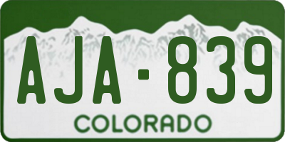 CO license plate AJA839