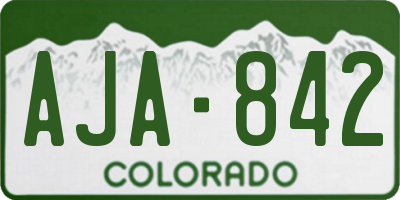 CO license plate AJA842
