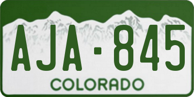 CO license plate AJA845