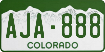 CO license plate AJA888