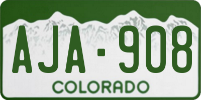 CO license plate AJA908