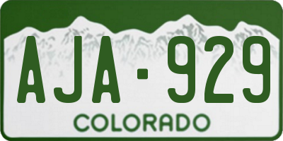 CO license plate AJA929