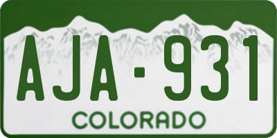 CO license plate AJA931