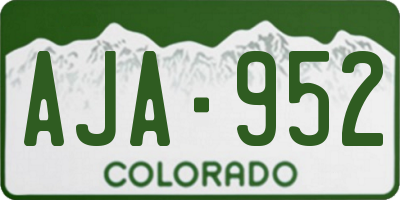 CO license plate AJA952