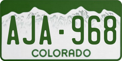 CO license plate AJA968