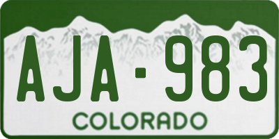 CO license plate AJA983