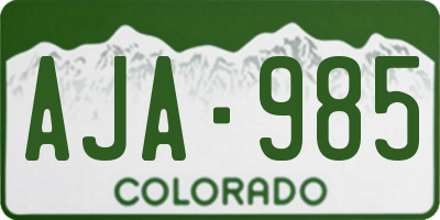 CO license plate AJA985