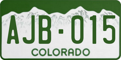 CO license plate AJB015