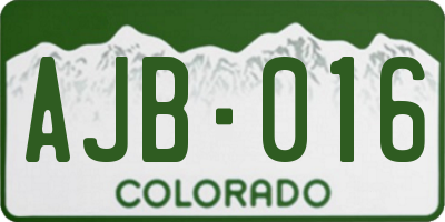 CO license plate AJB016