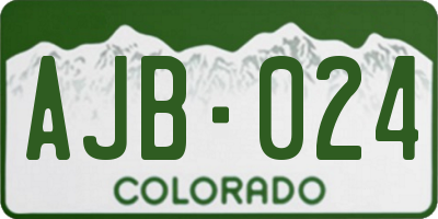 CO license plate AJB024