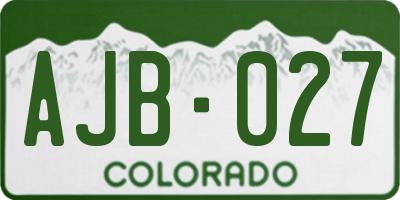 CO license plate AJB027