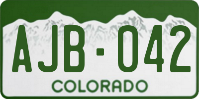 CO license plate AJB042