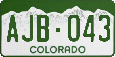CO license plate AJB043