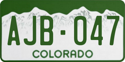 CO license plate AJB047