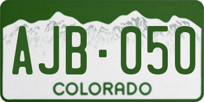 CO license plate AJB050