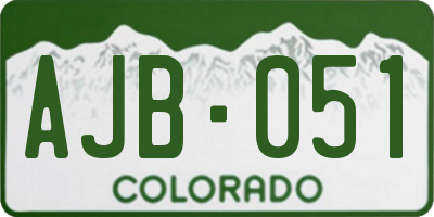 CO license plate AJB051