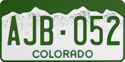 CO license plate AJB052
