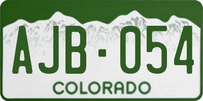 CO license plate AJB054