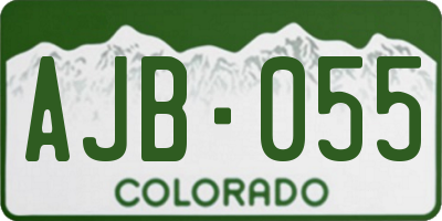 CO license plate AJB055