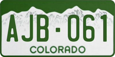 CO license plate AJB061