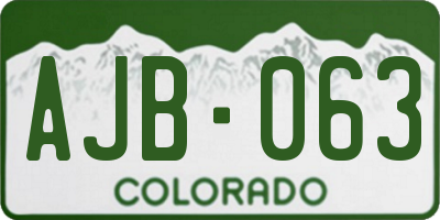 CO license plate AJB063