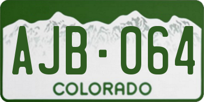 CO license plate AJB064
